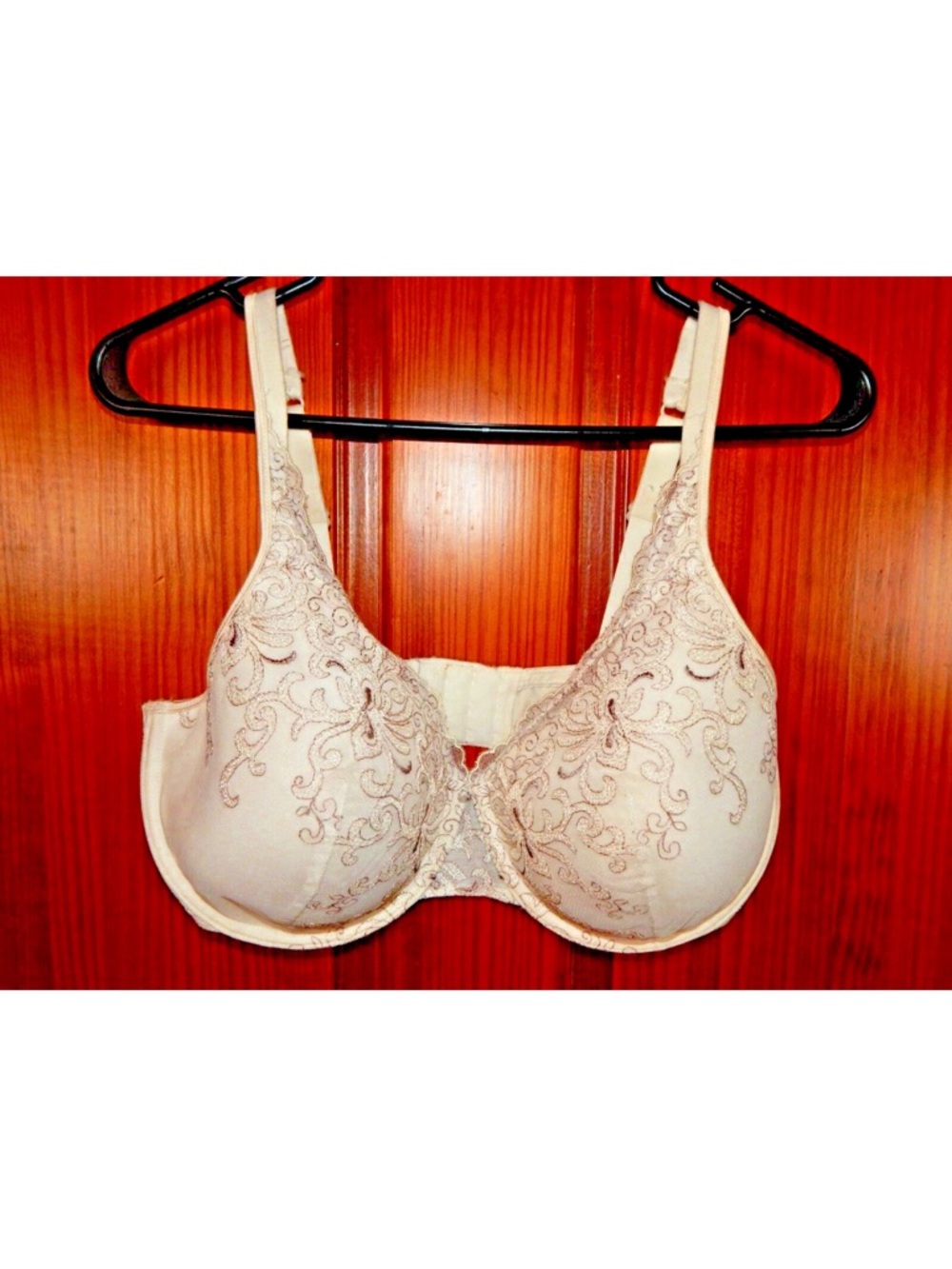 Platted Elegant Cream Embroidered Underwire Bra